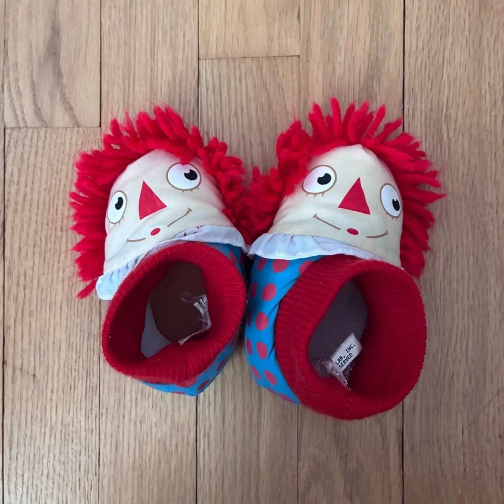 Vintage Raggedy Ann 1989 MacMillan Inc Toddler Slippers